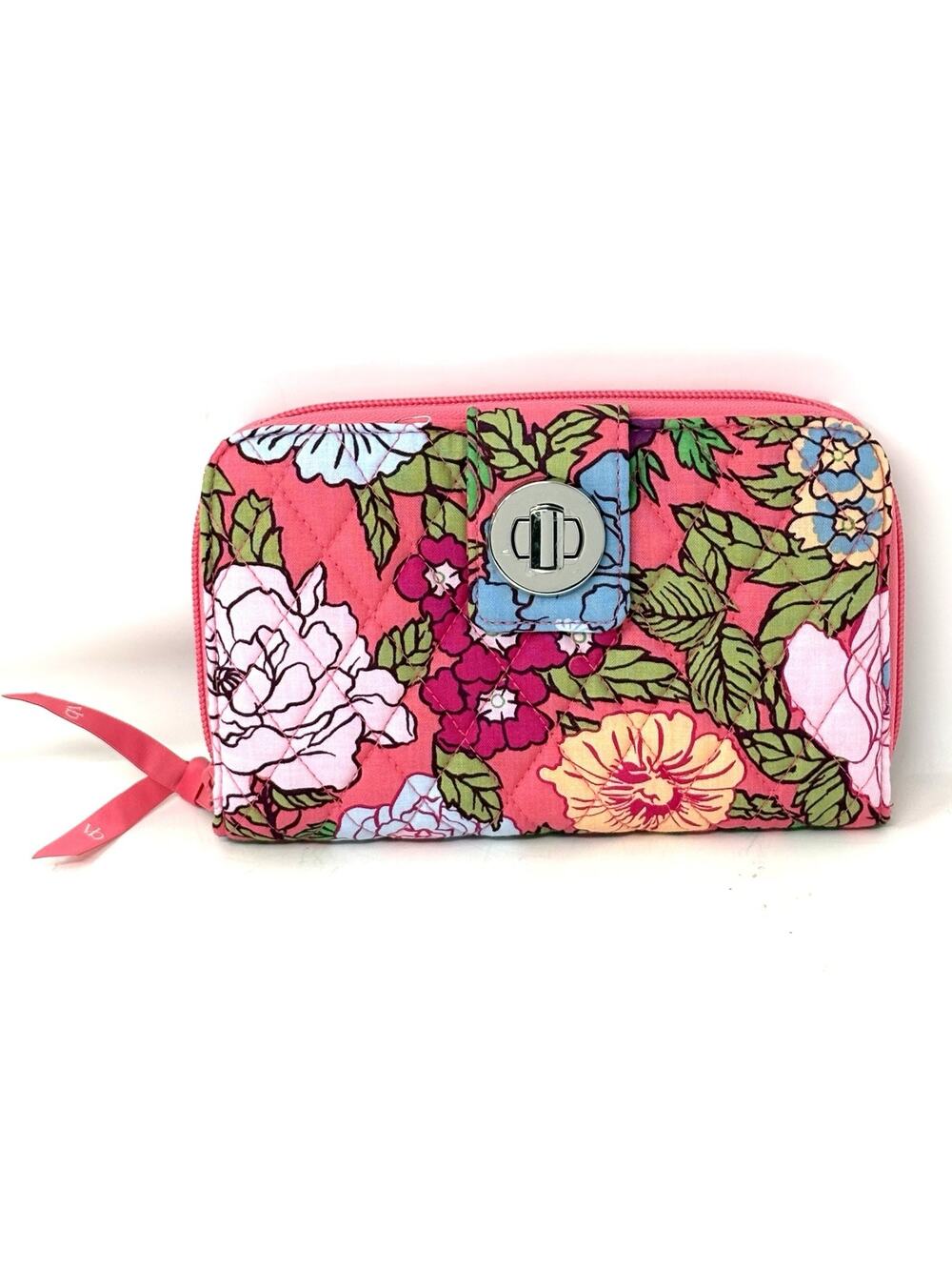 Vera Bradley Vibrant Gardenias Essential Turnlock Wallet Large EXACT NWT Floral